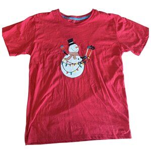 Red Snowman Graphic T-Shirt 3XL(SEE PHOTOS) Cotton/Polyester Blend Christmas Top